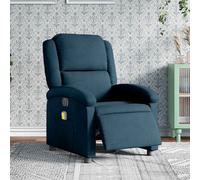 vidaXL Poltrona reclinabile per massaggio elettrico, schienale e poggiapiedi regolabili blu velluto