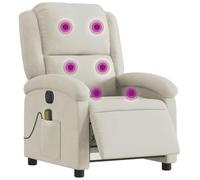 vidaXL Poltrona Massaggiante Reclinabile Elettrica Crema Velluto, Poltrona massaggiante, Poltrona elettrica massaggiante, Poltrona da Ufficio