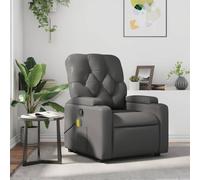 vidaXL Poltrona Massaggiante Reclinabile Grigia in Similpelle