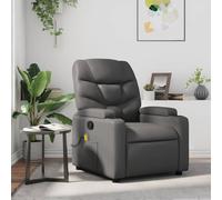 vidaXL Poltrona Massaggiante Reclinabile Grigia in Similpelle