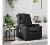 vidaXL Poltrona Massaggiante Reclinabile Nera in Similpelle
