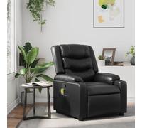 vidaXL Poltrona Massaggiante Reclinabile Nera in Similpelle