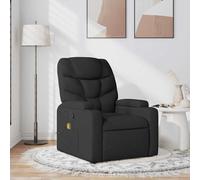 vidaXL Poltrona Massaggiante Reclinabile Nera in Tessuto