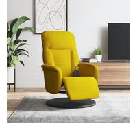 vidaXL Poltrona Massaggiante Reclinabile Poggiapiedi Gialla in Velluto