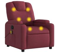 vidaXL Poltrona Massaggiante Reclinabile Rosso Vino in Tessuto