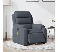 vidaXL Poltrona massaggiante reclinante elettrica Grigio scuro Velluto