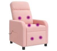 vidaXL Poltrona Massaggiante Rosa Bouclé