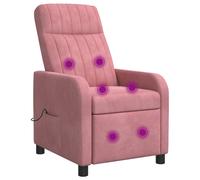 vidaXL Poltrona Massaggiante Rosa Velluto (V)