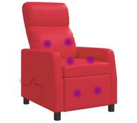 vidaXL Poltrona Massaggiante Rosso Similpelle