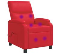 vidaXL Poltrona Massaggiante Rosso Similpelle
