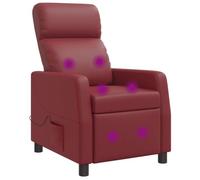 vidaXL Poltrona Massaggiante Rosso Vino Similpelle