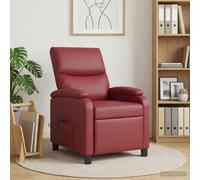 vidaXL Poltrona Massaggiante Rosso Vino Similpelle