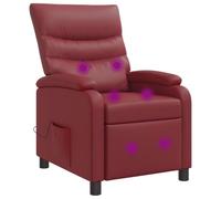 vidaXL Poltrona Massaggiante Rosso Vino Similpelle