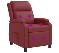 vidaXL Poltrona Massaggiante Rosso Vino Similpelle