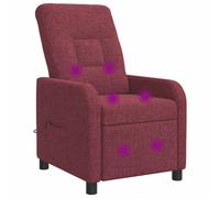 vidaXL Poltrona Massaggiante Rosso Vino Tessuto