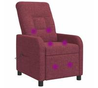 vidaXL Poltrona Massaggiante Rosso Vino Tessuto
