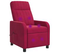 vidaXL Poltrona Massaggiante Rosso Vino Velluto (V)