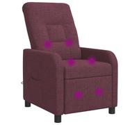 vidaXL Poltrona Massaggiante Viola Tessuto