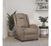 vidaXL Poltrona Massaggio Elettrica Cappuccino Similpelle