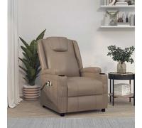 vidaXL Poltrona Massaggio Elettrica Cappuccino Similpelle