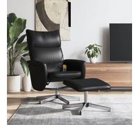 vidaXL Poltrona Massaggio Reclinabile con Sgabello Nero in Similpelle