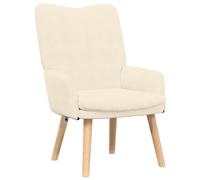 vidaXL Poltrona Moderna e Confortevole Panna Per Rilassarsi nel Soggiorno Poltrona Ergonomica in Tessuto di Poliestere con Gambe in Legno Affusolate Ideale per Lettura e Seduta da Interno