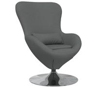vidaXL Poltrona moderna grigia scura con base girevole e tappezzeria traspirante, design ergonomico per soggiorno o ufficio a casa, sedia singola elegante, comoda per lettura e studio