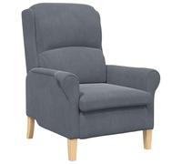 vidaXL Poltrona moderna grigia scura, ergonomica, con supporto, perfetta per il salotto e la camera da letto. Rivestita in tessuto resistente alle macchie, ha una struttura in legno elegante e un des