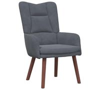 vidaXL Poltrona moderna grigio scuro per soggiorno e bar di casa con seduta imbottita, cuscino con cerniera, comoda imbottitura in tessuto, struttura in legno resistente, sedia mobili per interni