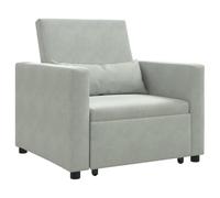vidaXL Letto Sofa Singolo 3-in-1 Convertibile in Velluto Grigio Chiaro