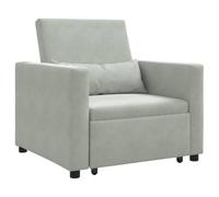 vidaXL Letto Sofa Singolo 3-in-1 Convertibile in Velluto Grigio Chiaro