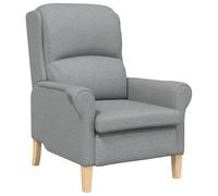 vidaXL Poltrona Moderna Grigio Chiaro Tessuto in Poliestere, Legno Media