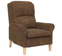 vidaXL Poltrona Moderna Marrone Tessuto, Legno Standard Ergonomica