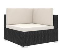 VIDAXL - Poltrona Modulare ad Angolo 1 pz con Cuscini in Polyrattan Nero