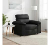 vidaxl Poltrona da divano in ecopelle nera, robusta struttura in legno/metallo, seduta imbottita per ufficio/soggiorno, 100 x 81 x 84 cm