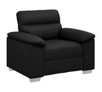 vidaxl Poltrona da divano in ecopelle nera, robusta struttura in legno/metallo, seduta imbottita per ufficio/soggiorno, 100 x 81 x 84 cm