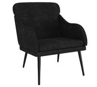 vidaXL Poltrona Nera 63x76x80 cm Velluto, poltrona relax, poltrona per camera da letto, arredamento camera da letto, poltrona da soggiorno, sofà