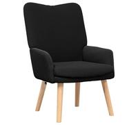 vidaXL Poltrona Nera Elegante per Relax con Imbottitura Morbida | Struttura in Legno Durevole | Design Ergonomico Ideale per Soggiorno e Lounge | Integrazione Perfetta nel Decor Moderno con Braccioli