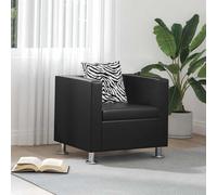 vidaXL Poltrona cubo in Pelle Nera Poltrona divanetto Design Moderno Quadrata