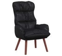 vidaXL Poltrona Nera Moderna in Pelle Sintetica Con Braccioli Imbottiti e Cuscino da Panca Seduta Stile Comodo per Soggiorno Camera da Letto Ufficio Sedia con Struttura in Legno Resistente