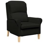 vidaXL Poltrona Nero Tessuto | Creato per il massimo comfort, Rivestimento in morbido tessuto poliestere, Gambe in legno opaco che donano stile