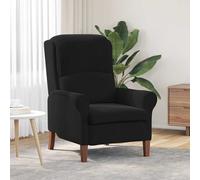vidaXL Poltrona Nera Moderna con Supporto Ergonomico per il Soggiorno, Rivestita in Tessuto Morbido, Design Elegante, Comoda e di Dimensioni Standard, Poltrona in Velluto Contemporanea per Arredare