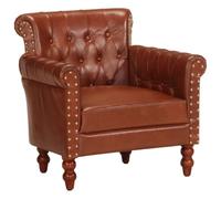 vidaXL Poltrona Poltroncina Divano Sedia Seduta Seggiola Ottomana Canapè Divanetto Mobili Soggiorno Salotto Marrone in Vera Pelle di Capra