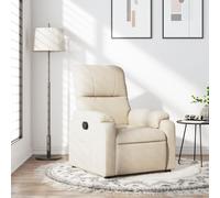 vidaXL Poltrona Reclinabile Beige in Tessuto di Microfibra