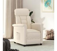 vidaXL Poltrona Reclinabile Beige in Tessuto Microfibra