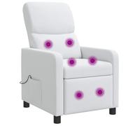 vidaXL Poltrona reclinabile Bianco Tessuto