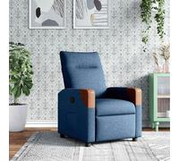 vidaXL Poltrona Reclinabile Blu in Tessuto