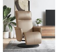 vidaXL Poltrona Reclinabile con Poggiapiedi Cappuccino in Similpelle