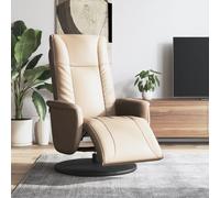 vidaXL Poltrona Reclinabile con Poggiapiedi Cappuccino in Similpelle