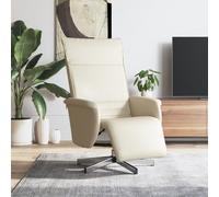 vidaXL Poltrona Reclinabile con Poggiapiedi Crema in Similpelle